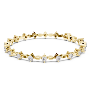 Ensemble de bracelets de luxe abordables en diamant de laboratoire taillé, plaqué rhodium, en or jaune massif 18 carats certifié, pour usage quotidien, bureau et mariage - Product Image 1
