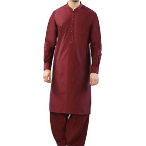 Plain Dyed Maroon Color Custom Shalwar Kameez Made In Pakistan Islamic <b>Dress</b> Muslims Clothing Breathable Cotton Kameez & Salwar - Product Image 1