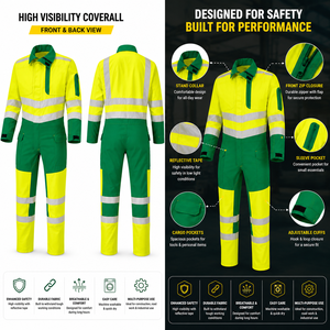 Overol de Seguridad de Alta Visibilidad, Ropa de Trabajo Reflectante, Overol de Alta Visibilidad para Hombre, Overol Protector Duradero, Uniforme de Trabajo Industrial Largo - Product Image 4