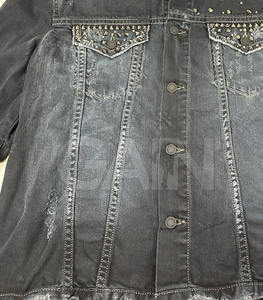 แจ็คเก็ตยีนส์ผู้ชายพิมพ์โลโก้ตามสั่ง คุณภาพสูง ราคาประหยัด มีไซส์ใหญ่พิเศษ แจ็คเก็ตยีนส์ฤดูหนาวสำหรับผู้ชายแบบสั่งทำ - Product Image 3