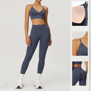 Ensembles de sport décontractés 4 pièces pour femmes, personnalisés, côtelés, imprimé animal, séchage rapide, pour la gym, l'entraînement, le fitness et le yoga - Product Image 3