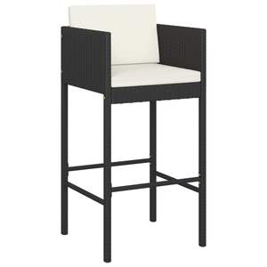 Ensemble de bar de jardin en polyrotin noir et acier thermolaqué avec verre trempé, mobilier d'extérieur élégant - Product Image 3