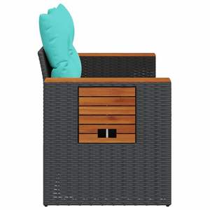 Canapé de jardin noir et bleu - Product Image 6