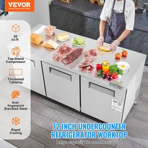 Tavolo Refrigerato Commerciale a 3 Porte in Acciaio Inox da 72 Pollici per Preparazione Sandwich e Insalate, Attrezzatura per Cucine Professionali - Product Image 2