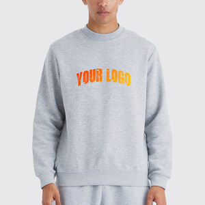 เสื้อสเวตเชิ้ตคอกลมสีเทาสำหรับผู้ชาย ทรงปกติ ผ้าถักเนื้อคอตตอนแบบเรียบง่าย ใส่สบาย เป็นมิตรกับสิ่งแวดล้อม น้ำหนัก 350 กรัม เหมาะสำหรับใส่ในฤดูหนาว - Product Image 2