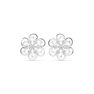 ต่างหูเพชรทรงกลมทองคำ 14K สำหรับผู้หญิง สวมใส่ในงานแต่งงาน เพชรเพาะเลี้ยงใหม่ - Product Image 3