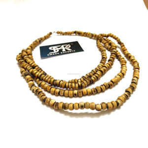Collier ras du cou ethnique tribal fait main en corne de buffle brûlée, multi-brins, pour femme - Product Image 3