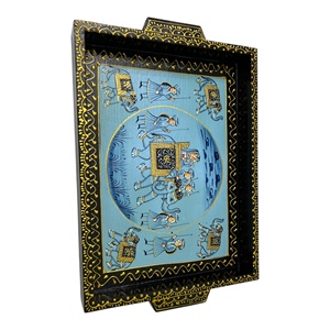 Bandeja de Madera Hecha a Mano, Rectangular, con Arte Folclórico Pintado, Decoración de Pared para el Hogar, Diseño de Caballo Rosa - Product Image 5