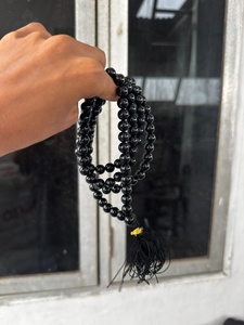 Wholesale Natural Black Tourmaline Jap Mala 8 MM 108 Beads Polished Crystal Stone <b>Healing</b> Stone From Gujarat - Product Image 4