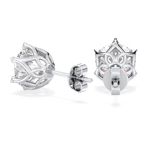 REYES Pendientes de Oro Sólido de 14K de Alta Calidad con Moissanita Certificada GRA y Cierre de Rosca para Mujer, Precio al por Mayor, Joyería Fina - Product Image 5