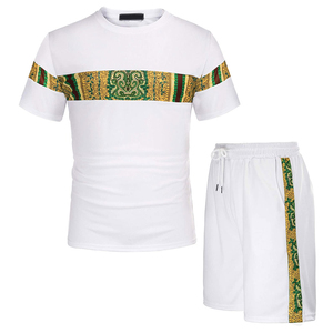 Conjunto de Camiseta de Manga Corta con Cuello en V y Pantalones Cortos Holgados para Hombre, Transpirable y Antiarrugas, de Poliéster/Algodón, Ropa Casual 2026 - Product Image 1