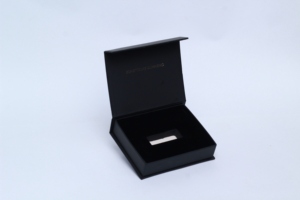 Luxury Waterproof Book-Style Perfume <b>Box</b> Matte <b>Black</b> Rigid Packaging with Custom Logo & Foam Insert - Product Image 2