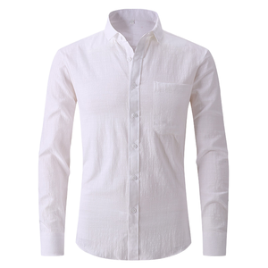 Chemise habillée formelle pour homme en tissu Dobby 100 % coton, confortable, de haute qualité, imprimée sur mesure, respirante, anti-boulochage et infroissable - Product Image 6