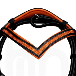 Fabricant de bridons de dressage sur mesure OEM en cuir de vachette anatomique élégant, rembourrés et doux, avec serre-nez et frontale larges à paillettes - Product Image 4