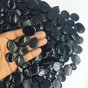 Lot de cabochons en onyx noir naturel, formes et tailles variées, pierres polies en vrac pour la fabrication de bijoux, vente en gros, approvisionnement en vrac - Product Image 4