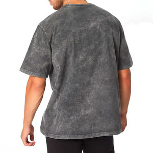 T-shirt en maille délavé de qualité supérieure, effet vintage, en coton doux pour l'été, streetwear et tenues décontractées quotidiennes - Product Image 2
