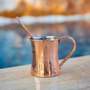 Minimalist Copper Coffee Mug Smooth Finish Straight Wall Drinking <b>Cup</b> For Tea <b>Espresso</b> Water Office Cafe Restaurant Use - Product Image 2