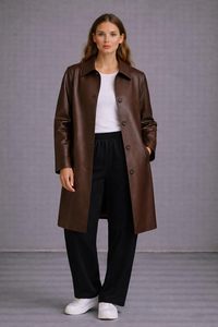 Women's Leather Jacket Customize Coats For Girls Wholesale Genuine Leather Jackets Fashion Wear Slim Fit Long Sleeve Coat - Product Image 5