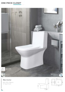 Inodoro de Dos Piezas Alargado, de Porcelana, Montado en el Suelo, con Doble Sifón, Diseño Contemporáneo, Fácil de Limpiar, Accesorio de Baño - Product Image 2