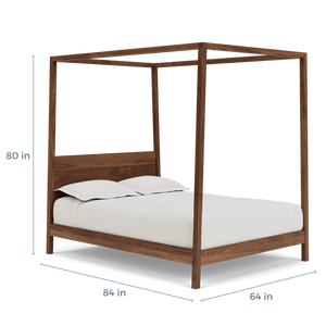 Wholesale Modern Solid Wood Canopy Bed | <b>Arched</b> Headboard 4 Poster Platform Bed <b>Frame</b> - Product Image 2