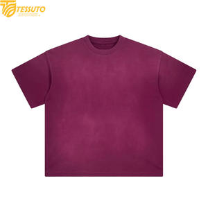 T-shirt personnalisé en coton 100% lourd, coupe ample |   T-shirt vintage surdimensionné délavé à l'acide |    T-shirt uni à épaules tombantes pour hommes - Product Image 2