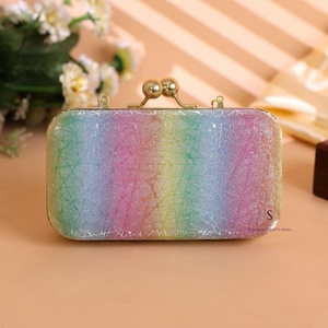 Pochette élégante pour femme, multicolore, à paillettes, motif géométrique, fermeture à fermoir, pour soirée, mariage, soirée de gala - Product Image 4