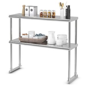 Scaffale Superiore per Cucina 36 X 12 Pollici in Acciaio Inossidabile con Ripiano Inferiore Regolabile - Product Image 2