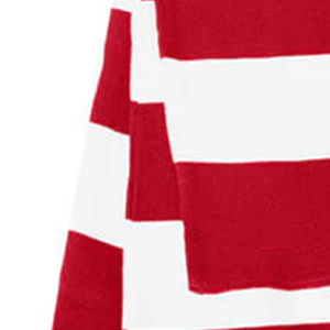 Bufanda de punto premium con rayas rojas y blancas estilo rugby para hermandades, de acrílico, con extremos abiertos, para invierno, para aficionados de equipos, con logotipo personalizado, cálida, tipo gorro largo para aficionados. - Product Image 4