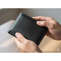 Dompet Kulit Kambing Hitam Wriza WI 021 Fashion Premium Craftsmanship Durable Finish Flap Closure Desain Praktis Untuk Penggunaan Sehari-hari