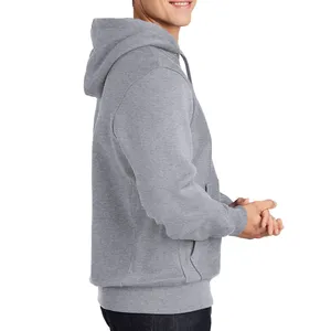 Men's Gray Hooded Sweatshirt Regular Fit Solid Colour Casual Fleece <b>Hoodie</b> With Front Pocket Autumn Wear 2027 - Product Image 5
