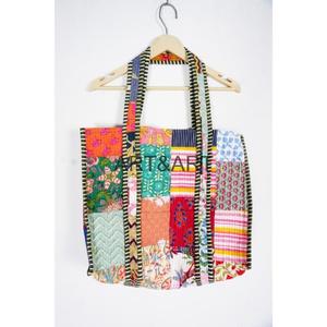 Super High Quality Bohemian Women's Jhola <b>Bag</b>-Fashionable Cotton <b>Patchwork</b> Quilted Tote <b>Bag</b> Open Two Handles Directly - Product Image 6