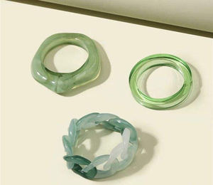 Brazaletes Redondos Grandes de Resina, Superficie Lisa, Color Sólido Brillante, Accesorio de Joyería de Moda para Aniversarios - Product Image 1