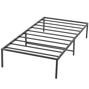 Base letto matrimoniale in metallo da 14 pollici, piattaforma senza bisogno di rete a molle, materasso integrato, supporto a doghe in acciaio, facile da montare - Product Image 1