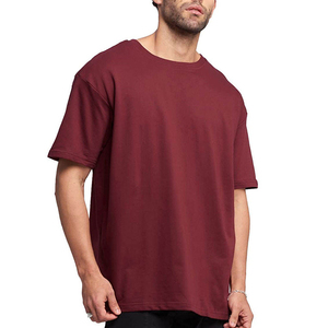 เสื้อยืดผู้ชายสีพื้น แขนสั้น ทรงโอเวอร์ไซส์ ผลิตในปากีสถาน ผ้าฝ้าย 100% ระบายอากาศได้ดี เป็นมิตรกับสิ่งแวดล้อม พร้อมปักโลโก้ตามสั่ง - Product Image 2