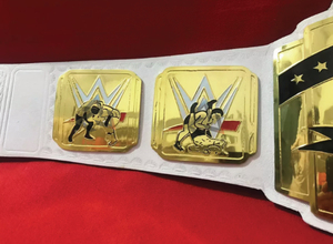 เข็มขัดแชมป์อินเตอร์คอนติเนนตัล W-W-E แบบกำหนดเอง ขนาดผู้ใหญ่ ทำจากทองเหลืองหนา 2 มม. - แผ่นโลหะชุบทองและสายหนัง - Product Image 5