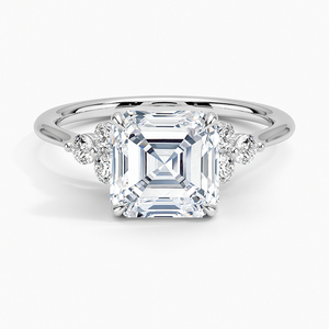 Anillo BOJ 0132 con Corte Asscher, Plata 925, Anillo Solitario de Diamantes Luxe Melody con Engaste de Garras, 2ct, Color D, VVS1, Moissanita, Certificado GRA - Product Image 1