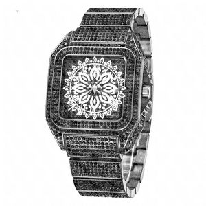 Montre de luxe en acier inoxydable avec lunette sertie de diamants, mouvement mécanique analogique, fermoir caché à bouton-poussoir, bracelet 20 mm, cadran 40 mm, 10 - Product Image 1