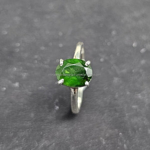 Anillo de declaración de Plata de Ley 925 hecho a mano con piedras preciosas de ónix verde natural para fiestas y bodas, regalo de aniversario para mujer - Product Image 6