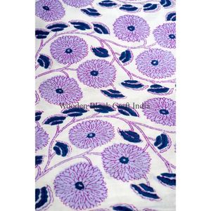 Tissu en coton imprimé à la main indien, écologique, de poids moyen, à motifs floraux multicolores, pour rideaux et décoration intérieure - Product Image 4