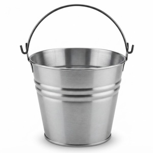 Seau en métal galvanisé exclusif avec poignée en bois confortable, seau à eau en acier zingué, seau de jardin en gros - Product Image 2