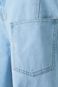 Jean unisexe vintage élégant en denim de haute qualité, coupe ample, taille haute, délavé clair, jambe droite, respirant, idéal pour l'été - Product Image 5