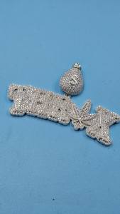 Pendentif personnalisé en moissanite motif sac d'argent, lettre et feuille, de luxe, style Hip Hop, pour bijoux fins en argent sterling 925, pendentifs et breloques - Product Image 3