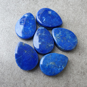 Cabochon en Lapis Lazuli Naturel, Forme Poire, Calibré, Dos Plat, Toutes Tailles Disponibles - Product Image 3