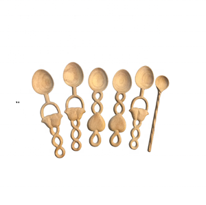 Cuillère en bois de cuisine naturelle sans produits chimiques ajoutés sans danger pour les aliments pour bébés à la maison ou pour la cuisine en plein air - Product Image 4