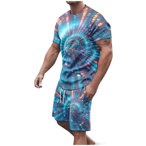 ชุดเสื้อยืดและกางเกงขาสั้นผ้าฝ้ายสำหรับฤดูร้อนแบบกำหนดเอง ชุดสองชิ้นสำหรับผู้ชายและผู้หญิง ชุดเสื้อและกางเกงขาสั้นสำหรับผู้ชายพร้อมโลโก้แบบกำหนดเอง - Product Image 6