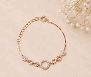 925 Sterling <b>Silver</b> Charm Interlocking Circle <b>Adjustable</b> Length <b>Bracelet</b> | Rhodium Plated Women's Jewelry Handmade Bulk Trendy - Product Image 6