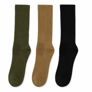 Feenix Wholesale Khaki Men's Cushion Cotton Sport Crew Knee High <b>Boot</b> Tactical <b>Socks</b> Jungle Olive Green Knitted Olive Green <b>Sock</b> - Product Image 4