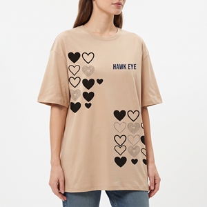 Wholesale Women's <b>Heart</b> Design <b>T</b> <b>Shirt</b> Custom Jersey Plain Casual Short Sleeve Graphic Tee Fashion Apparel Cotton Clothing Wears - Product Image 1
