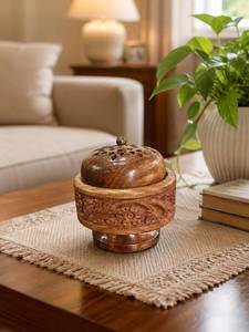 Rustic Wooden Bakhoor Burner Middle Eastern Style Ramadan Eid Wholesale Arabic Mabkhara <b>Oud</b> <b>Incense</b> Holder Artisan Home Decor - Product Image 6