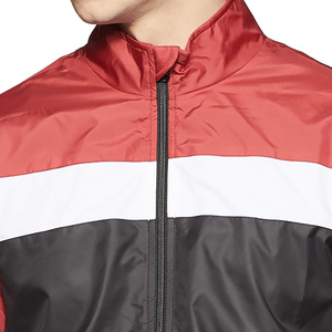 Chaqueta Bomber Roja y Negra para Hombre, Rellena de Plumón, Cuello Alto, Mangas Largas, Diseño de Bloques de Color, Ropa de Abrigo Informal de Invierno para Senderismo - Product Image 3